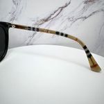Burberry New  Sunglasses Black Front Round Pantos Frame Checkered Arms Gray Lens Photo 11