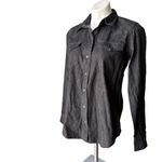 Ralph Lauren NWT, Lauren  Western Long Sleeve Black Denim Pearl Snap Shirt, Sz M Photo 3