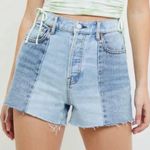 PacSun Two Tone Icon High Rise Denim Cut Off Button Fly Shorts 23 Photo 7