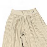 Maniere De Voir high rise waist pleated faux leather wide leg pants cream size 8 Photo 5