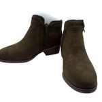 MIA Stitch Fix Olive Green Booties Suede Ankle Boots SZ 6W Western Stitch Wide Photo 0