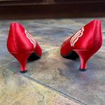 Sacha London Floral Embroidered Vintage Pumps Heels 7 Red Photo 6