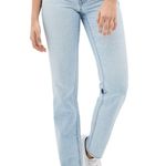 American Eagle  Distressed 90s Straight Leg Light Wash Denim Jeans Size 6 Photo 0