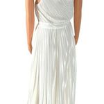 Lulus  White One Shoulder Pleated Midi Dress M Grecian Formal Prom Wedding Photo 6