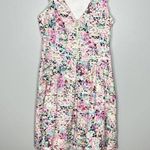 Guess digital floral zip front multicolor fit and flare dress cut out back sz 8 Photo 3