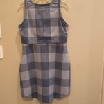 Woolrich  Over and Out Dress Grey back Vented Plaid Check Gingham Dress LARGE Photo 8