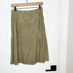 Joie  Soft 100% Suede Goat Leather Mylon Brown A-Line Skirt Boho‎ Size Small Photo 6