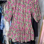ZARA  Pink Floral Babydoll Puff Sleeve Pleated Mini Dress Photo 11