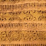 Free People  Crochet Lace Strapless Crop‎ Top in Marigold Yellow Boho Size Small Photo 8