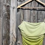 Micas Ombré Print Mesh Elegant Ombre Green Dress Photo 7