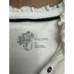 Pilcro  Urban Outfitters‎ White Ruffle Henley Long Sleeve Top Women's MediumNWOT Photo 3