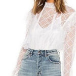 Free People Intimately  Goldie Lace Bodysuit Ivory White Lined Women's Sz  Small Photo 0