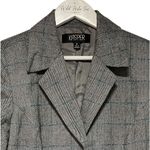 Vintage Kasper Pinstriped Blazer Light Shoulder Pads Gray Blue Green Size 12 Photo 2