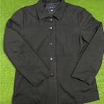 Gap Vintage  Coat Women LG Lightweight Black Button Up Business Casual Dress Y2K Photo 0