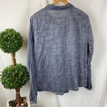 CP Shades  Gray Button Down Long Sleeve 100% Cotton Blouse Top L Photo 1