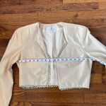 Melony Women’s 100% Silk Ivory Cropped Lined‎ Shrug Jacket Size 6 White Photo 13