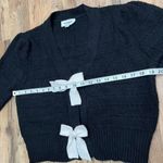ee:some Sweater 48% Viscose 27% Poly 25% Nylon M Black Knit Bow Front Size M Photo 0