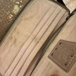 Free People Taupe Leather Canvas Boho Zip Wristlet Wallet Used Photo 6