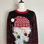 Born Famous Santa Crewneck Long Sleeves Sweater Dress, Sz Large Black Photo 2