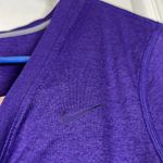 Nike  Dri-Fit Purple V-Neck Shirt Swoosh Regular Fit Size Small EUC #2664 Photo 3