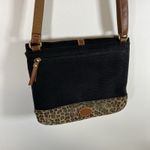 Fossil TAYLOR FAB BLACK+CHEETAH PRINT CANVAS HOBO CROSS BODY PURSE 12X10 Photo 8