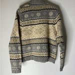 Eddie Bauer Vintage 90s Womens  Fair Isle Nordic Lambswool Hippy Cardigan Sz L Photo 4