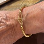 Elegant Gold Beaded Bracelet State of Israel David’s star 24k covered Photo 4