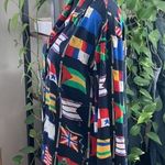 Liz Claiborne Vintage 80s/90s  Long Sleeve Nautical Flag Yacht Rock Button Up Top Photo 1