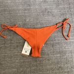 Billabong Tan Lines Side Tie Tanga Textured Orange Bikini Bottoms Large NWT Photo 1