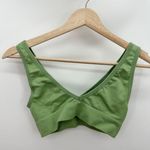 We Wore What Green V-Neck Nylon Blend Stretch Bra Top Women's Size X-Small XS Photo 1