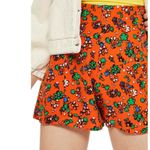 Topshop  Shorts Ditzy Floral High Waisted Orange Photo 4