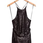 Bardot NWT  Dress Open Back Sequin Midi Black Slip Dress Size 6 Slinky Sexy New Photo 5
