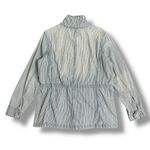 Gap  Blue White Railroad Stripe Utility Jacket L Zip Front Waist Chore Coat Photo 4