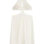 We Wore What NWT Halter Shell Chain Midi Dress Linen White CutOut Beach Pool sz M Photo 0