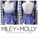 Miley + Molly 🔷 Blue Stripe Peplum Tank Blouse Photo 1