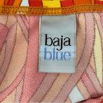 Vintage Baja Blue USA Made Retro Floral Swim Coverup Skirt Yellow Orange medium Photo 4