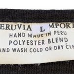 Vintage Peruvian Imports Llama Vest Folk Art Appliqué Striped Colorful Large Black Photo 10