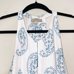Loft White & Blue Paisley Print Keyhole Sleeveless Blouse Photo 1