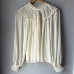 Endless Rose Ivory Ruched Yoke Blouse Top Photo 2