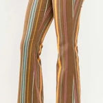 Judy Blue  EUC Women's Plus Brown Vertical Striped Flare Jeans Boho Retro 20W Photo 0