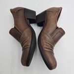 Earth Origins Women Loafers Leather Brown SlipOn Size 9 M Derby Shoes Block Heel Photo 4