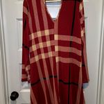 Heimish USA Red/Tan Plaid Print Long Sleeve Dress size L Size L Photo 4