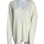 Lumiere Sweater Womens Medium Cream Chunky Knit Casual Preppy Neutral Minimalist Photo 0