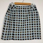 Boden Blue Brown Polka Dot Wool Mini Skirt Women’s 8 Preppy School Girl Pencil Photo 0