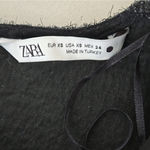 ZARA New Elegant Vintage Look Black Sleeveless Fuzzy Dress Photo 6