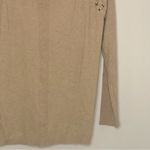 Calvin Klein Women's  Ribbed Gold Grommet Long Sleeve Sweater Tan  Size Medium Photo 3