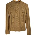 Caslon NWT Chunky Cable Knit Bobble Sweater Sz Small Tan Camel Wool Blend Photo 0