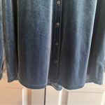 Lands' End Land’s End Blue Velvet Button Front‎ Top Size XL Photo 3
