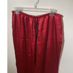 Vintage Pink by KMart 2 Piece Satin Pajama Set Womens Large Red Embroider Pocket Photo 7