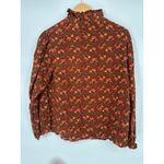 April Cornell Top Medium Floral Brown Button Retro Cottagecore Boho Peasant Photo 4